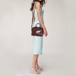 Pre Owned حقيبة ساتشل جيفنشي أنتيجونا جلد عنابي لامع صغيرة