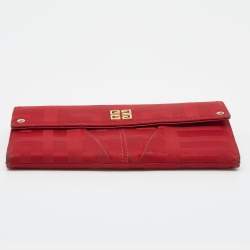 Givenchy Red Canvas Continental Wallet