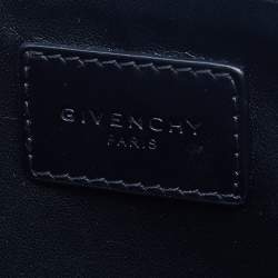 Pre Owned Givenchy Black Rottweiler Line Printed Leather Zip Pouch