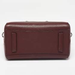 Pre Owned Givenchy Burgundy Leather Mini Antigona Satchel