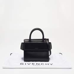 Pre Owned Givenchy Black Leather Nano Horizon Crossbody Bag