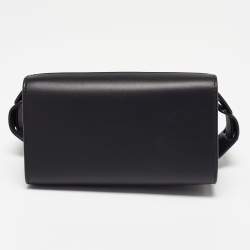 Pre Owned Givenchy Black Leather Nano Horizon Crossbody Bag