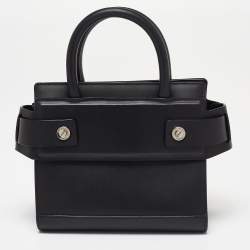 Pre Owned Givenchy Black Leather Nano Horizon Crossbody Bag