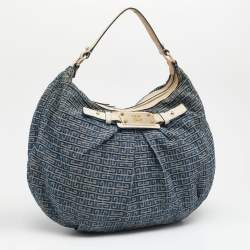 Pre Owned Givenchy Blue Monogram Canvas Hobo