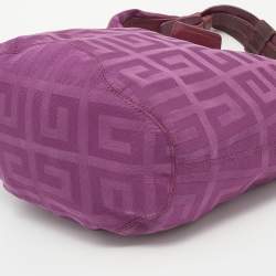 Pre Owned Givenchy Purple Monogram Canvas and Leather Hobo