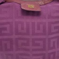Pre Owned Givenchy Purple Monogram Canvas and Leather Hobo