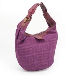 Pre Owned Givenchy Purple Monogram Canvas and Leather Hobo