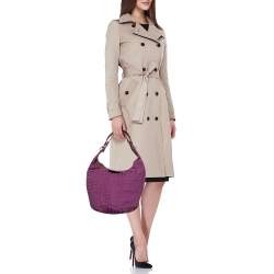 Pre Owned Givenchy Purple Monogram Canvas and Leather Hobo
