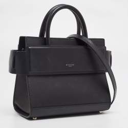 Pre Owned Givenchy Black Leather Mini Horizon Tote