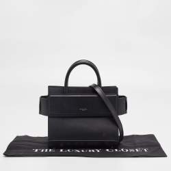 Pre Owned Givenchy Black Leather Mini Horizon Tote