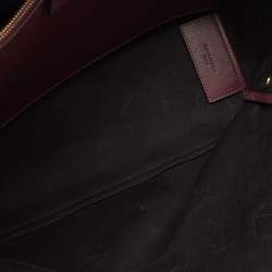 Pre Owned حقيبة يد جيفنشي بوند كانفاس عنابي / رصاصي طبعة شعار 