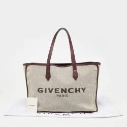 Pre Owned حقيبة يد جيفنشي بوند كانفاس عنابي / رصاصي طبعة شعار 