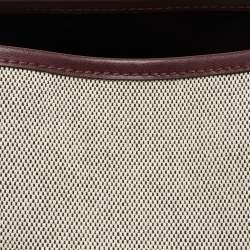 Pre Owned حقيبة يد جيفنشي بوند كانفاس عنابي / رصاصي طبعة شعار 