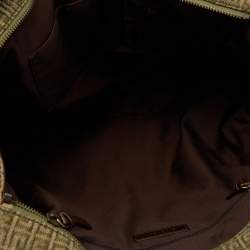 Pre Owned Givenchy Green/Brown Monogram Canvas and Leather Tote