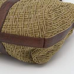 Pre Owned Givenchy Green/Brown Monogram Canvas and Leather Tote