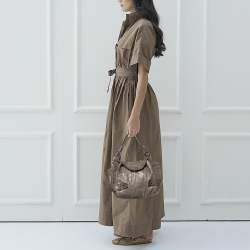 Pre Owned Givenchy Grey Leather Satchel