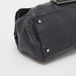 Givenchy Black Paisley Embossed Leather Top Handle Bag