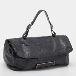 Givenchy Black Paisley Embossed Leather Top Handle Bag