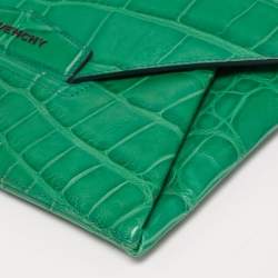 Pre Owned حقيبة كلتش جيفنشي مظروف أنتيغونا  جلد نقشة تمساح أخضر متوسطة