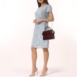 Pre Owned حقيبة كروس جيفنشي ميني هوريزون جلد عنابي