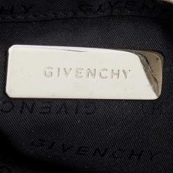 Pre Owned Givenchy Black/White Canvas and Leather Logo Shoulder bag