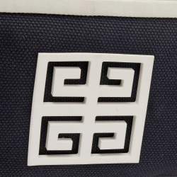 Pre Owned Givenchy Black/White Canvas and Leather Logo Shoulder bag