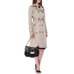 Pre Owned حقيبة كتف جيفنشي جلد أخضر كاكي