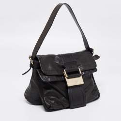 Pre Owned حقيبة كتف جيفنشي جلد أخضر كاكي