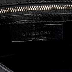 Pre Owned حقيبة كتف جيفنشي جلد نقشة تمساح أسود بسلسلة بقفل قرش 