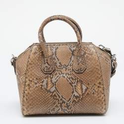 Pre Owned Givenchy Brown Python Mini Antigona Satchel