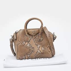 Pre Owned Givenchy Brown Python Mini Antigona Satchel