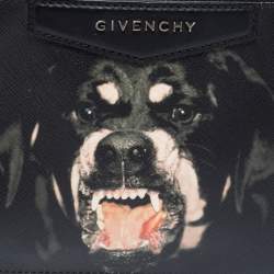 Pre Owned حقيبة صغيرة جيفني روتفايلر فيس كانفاس مقوى سوداء 