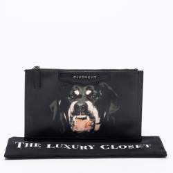 Pre Owned حقيبة صغيرة جيفني روتفايلر فيس كانفاس مقوى سوداء 