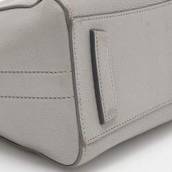 Pre Owned Givenchy Light Grey Leather Mini Antigona Satchel