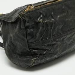 مملوكة مسبقًا Givenchy Black Crinkled Leather Small Pandora Shoulder Bag