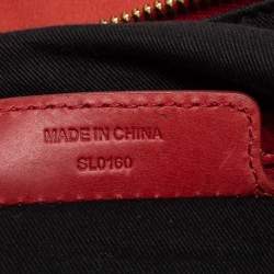 Pre Owned Givenchy Coral Red Pleated Leather Hobo