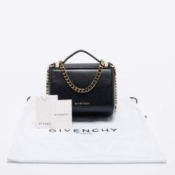 Pre Owned Givenchy Black Leather Mini Pandora Box Crossbody Bag