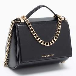 Pre Owned Givenchy Black Leather Mini Pandora Box Crossbody Bag