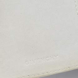 Givenchy Blue/Cream Monogram Canvas and Leather Metal Flap Compact Wallet