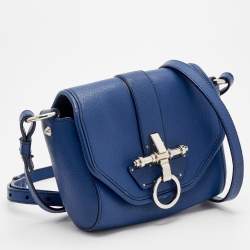 Pre Owned Givenchy Navy Blue Leather Obsedia Flap Shoulder Bag