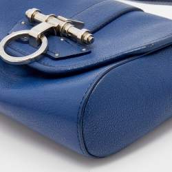 Pre Owned Givenchy Navy Blue Leather Obsedia Flap Shoulder Bag