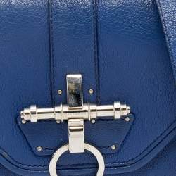 Pre Owned Givenchy Navy Blue Leather Obsedia Flap Shoulder Bag