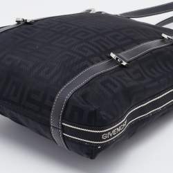 Pre Owned Givenchy Black Monogram Nylon and Leather Tote