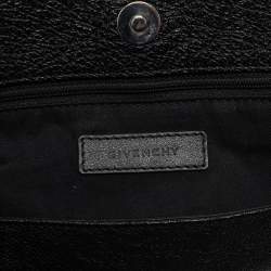 Pre Owned Givenchy Black Leather Flap Fold Over Clutch 