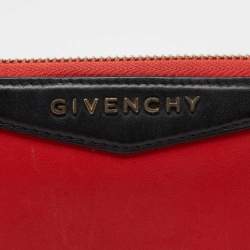 Givenchy Red/Black Leather Antigona Zip Around Wallet