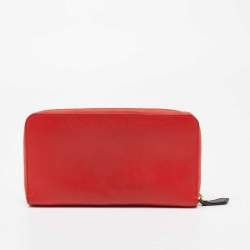 Givenchy Red/Black Leather Antigona Zip Around Wallet