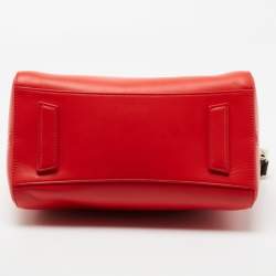 Pre Owned Givenchy Lipstick Red/Black Leather Small Antigona Satchel