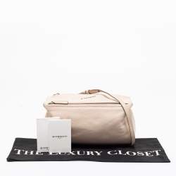 Pre Owned Givenchy Powder Pink Leather Mini Pandora Crossbody Bag