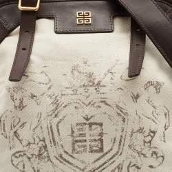 Pre Owned Givenchy Beige/Brown Canvas and Leather Satchel