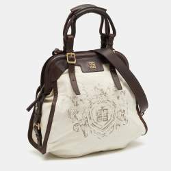 Pre Owned Givenchy Beige/Brown Canvas and Leather Satchel